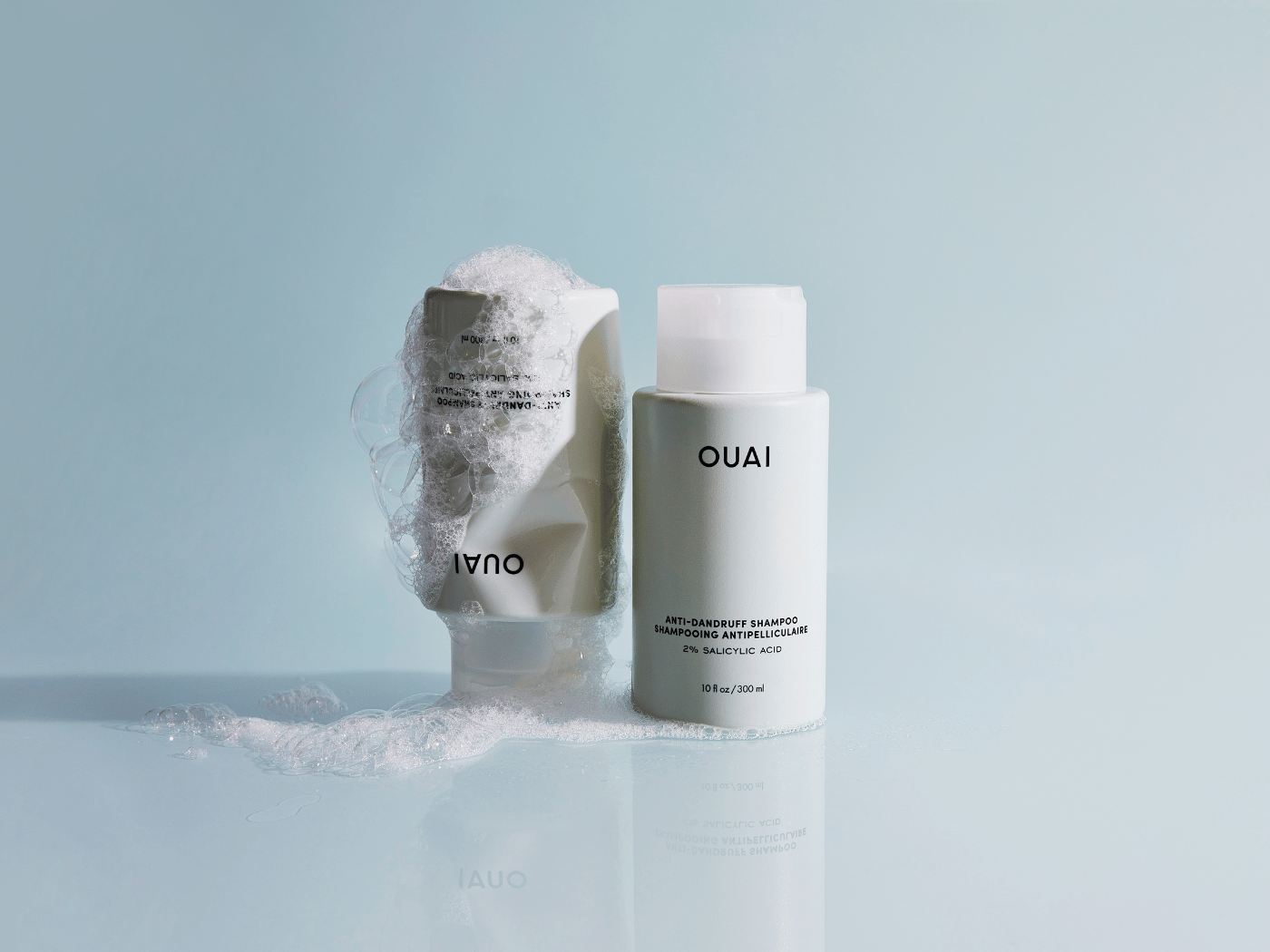 Bottles of Ouai Anti Dandruff Shampoo