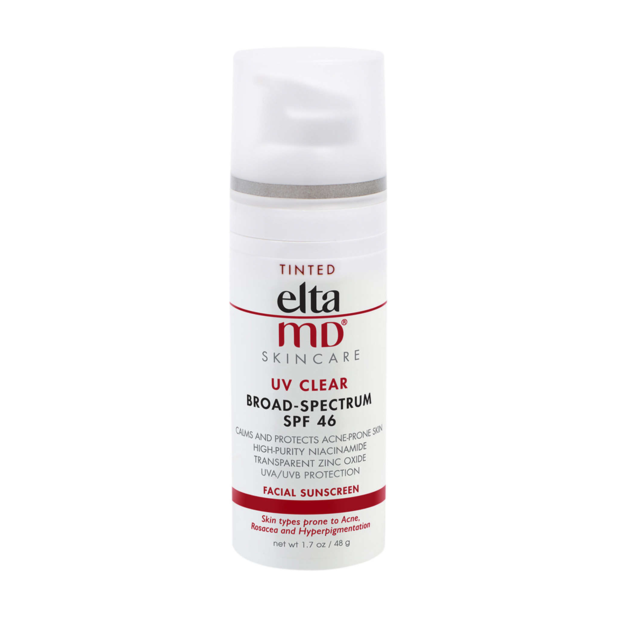 Spray can of Elta Md MD UV Clear Tinted Broad Spectrum Facial Sunscreen SPF 46