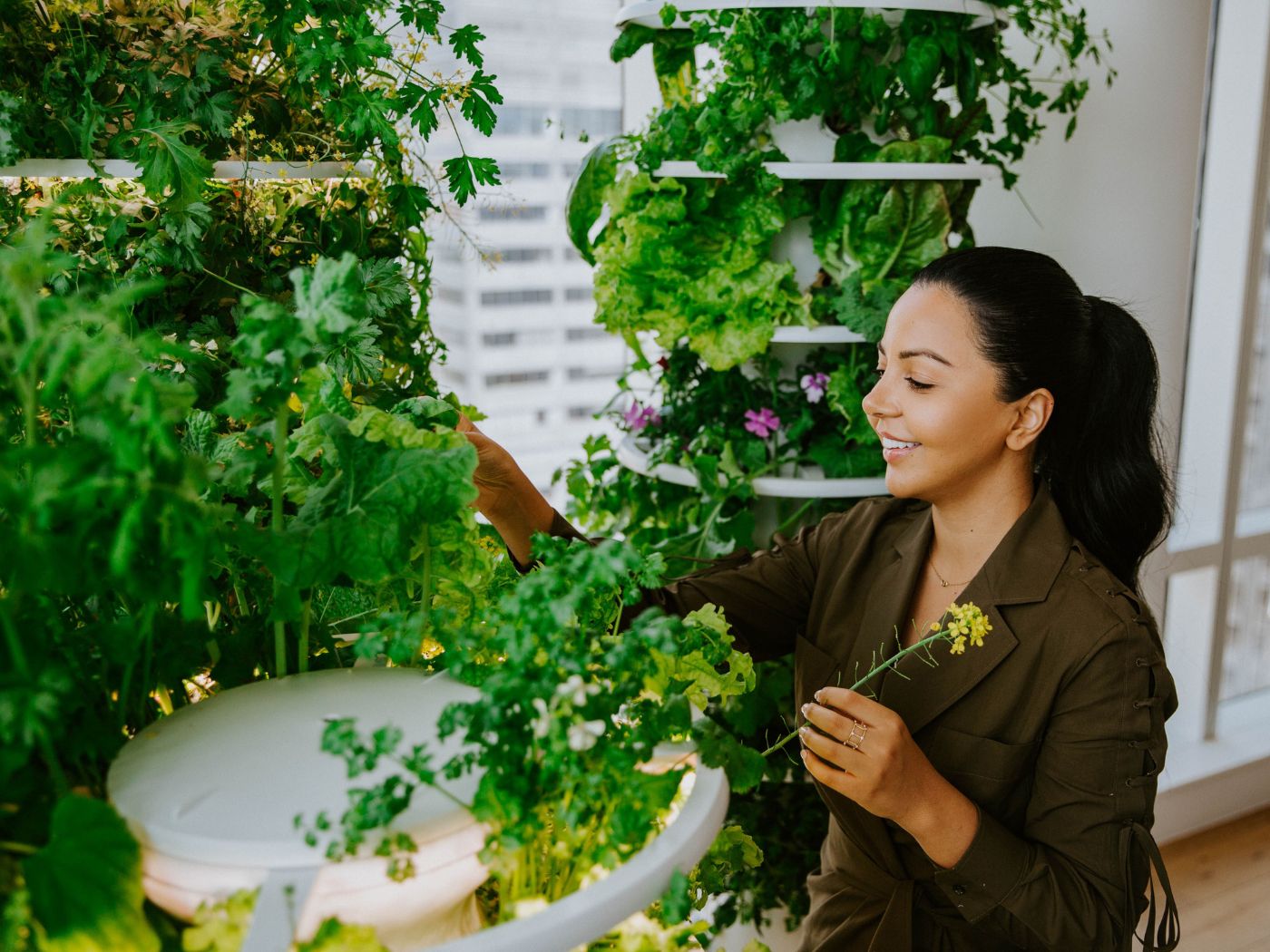 Nikki Tending To Her Indoor Garden