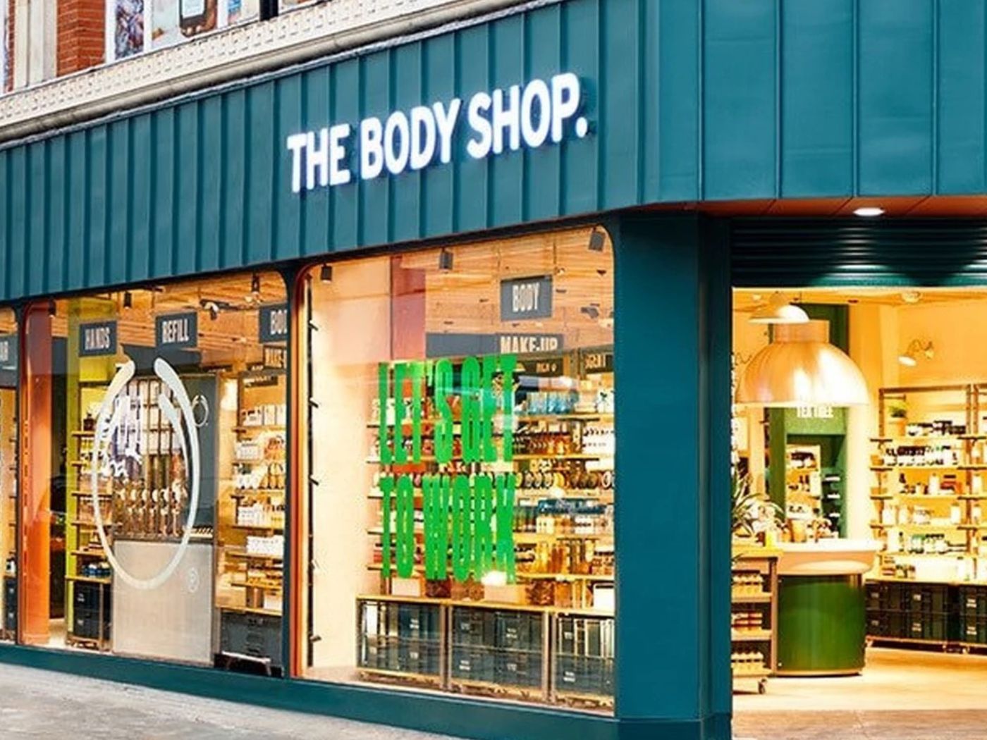 Exterior of a branch of The Body Shop on a British high street.
