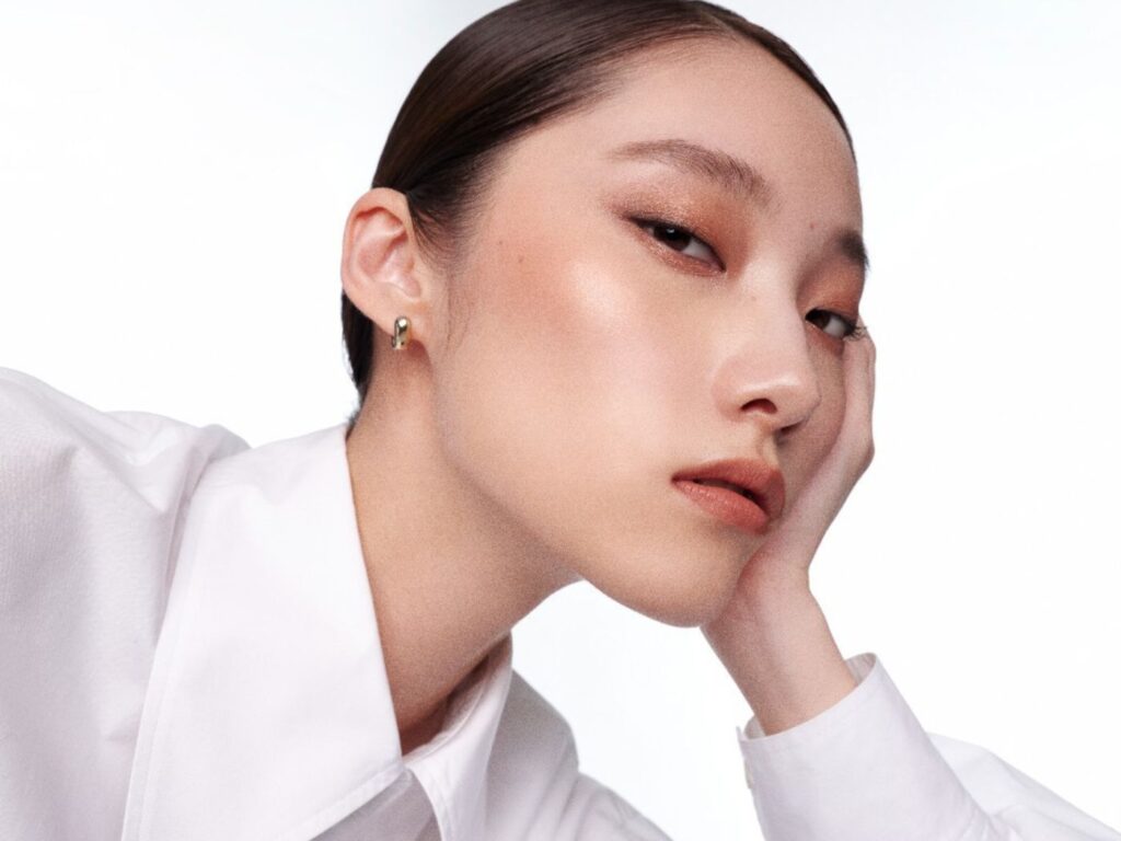 Model in a white shirt