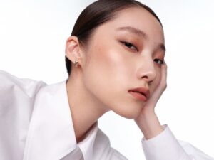 Model in a white shirt