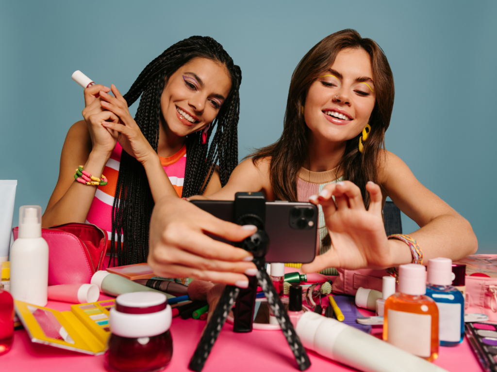 Photos of beauty content creators