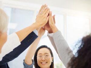 Photo of people motivated at work