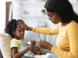 Mother Caring Sick Child