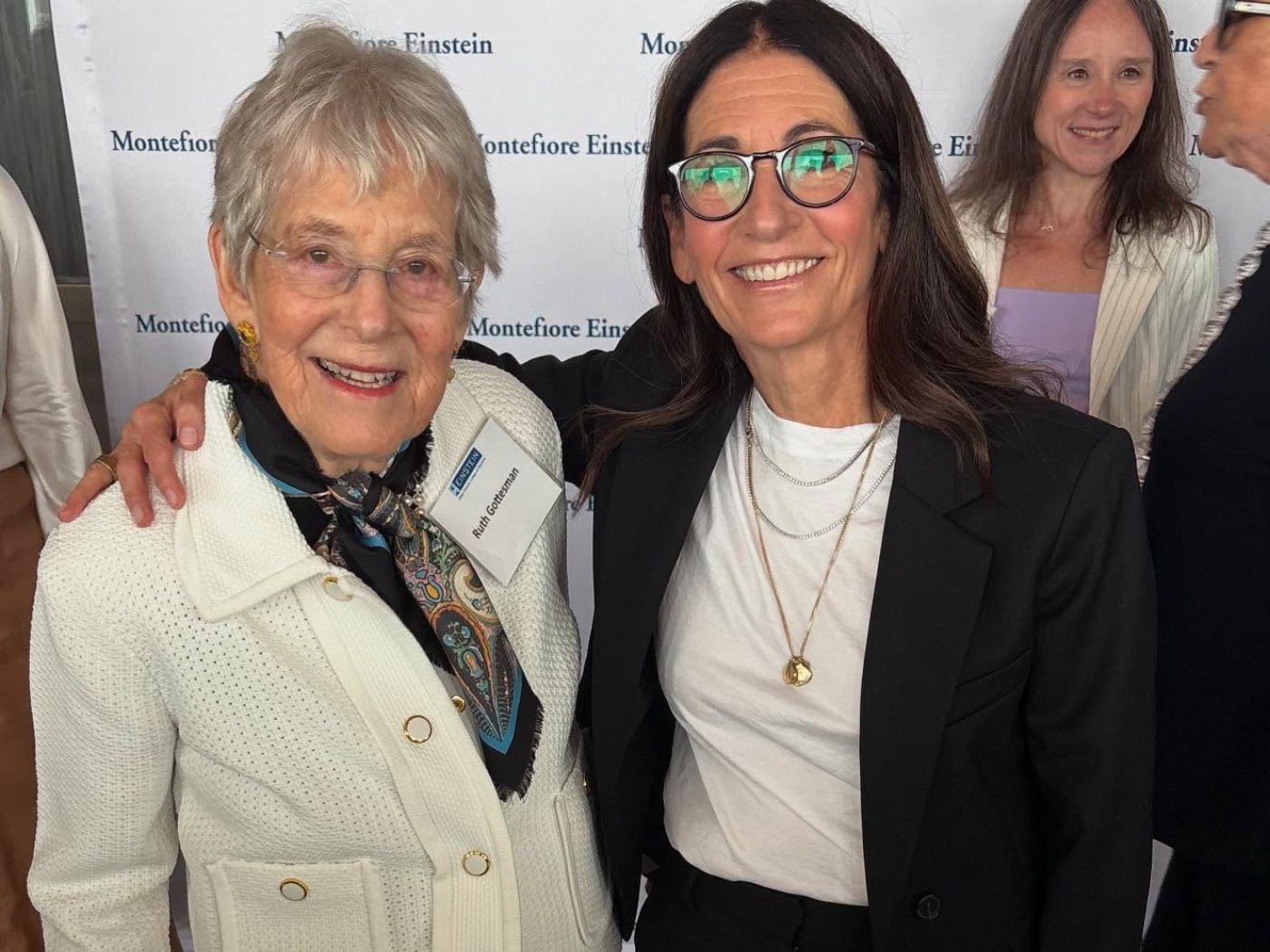 Picture shows Bobbi Brown standing alongside Ruth Gottesman chair of the board of trustees of the Albert Einstein College of Medicine