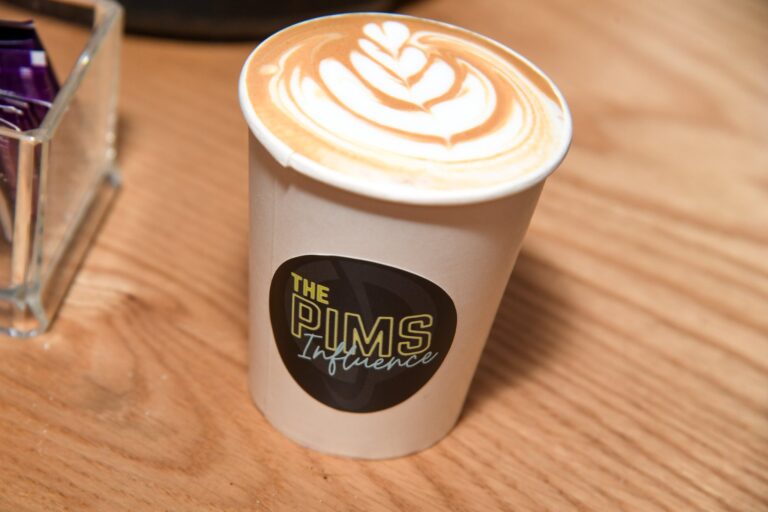 A branded coffee served at the CEW Beauty Expo