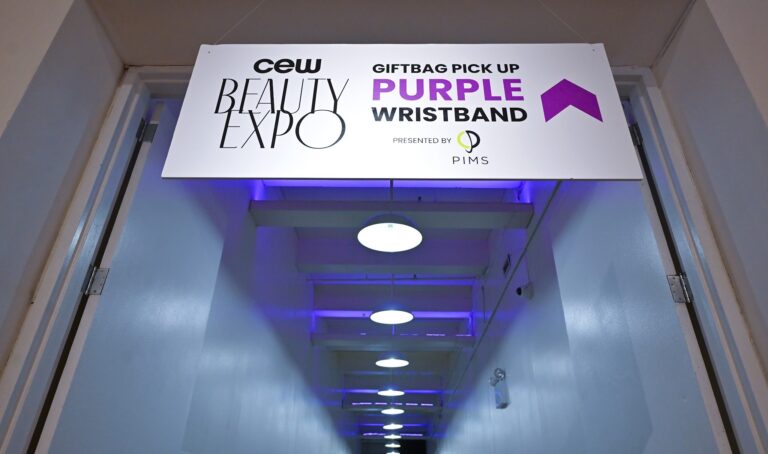 CEW Beauty Expo gift bag pick up signage